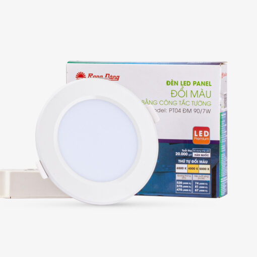 Đèn LED Panel tròn đổi màu PT04 ĐM 90/7W Rạng Đông