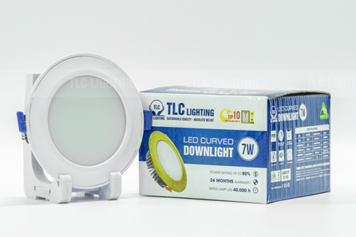 Đèn LED âm trần mặt cong 7W viền trắng – Đơn sắc TLC-ACM-VT-07W